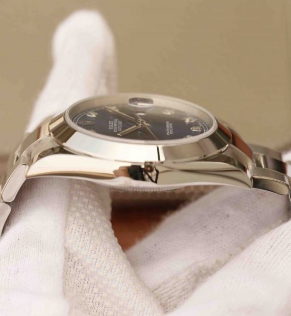 Replica Rolex DateJust 41mm 126300 Noob Blue Dial Diamonds Markers SS Oyster Bracelet A3235