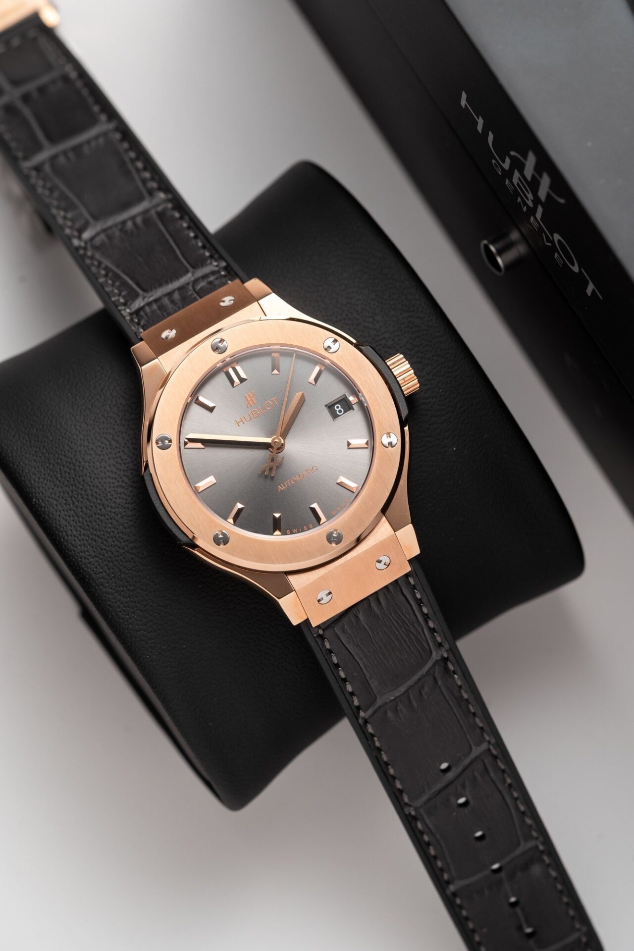 Hublot Classic Fusion King Gold Gray Dial Replica Watch JJF Factory 38mm