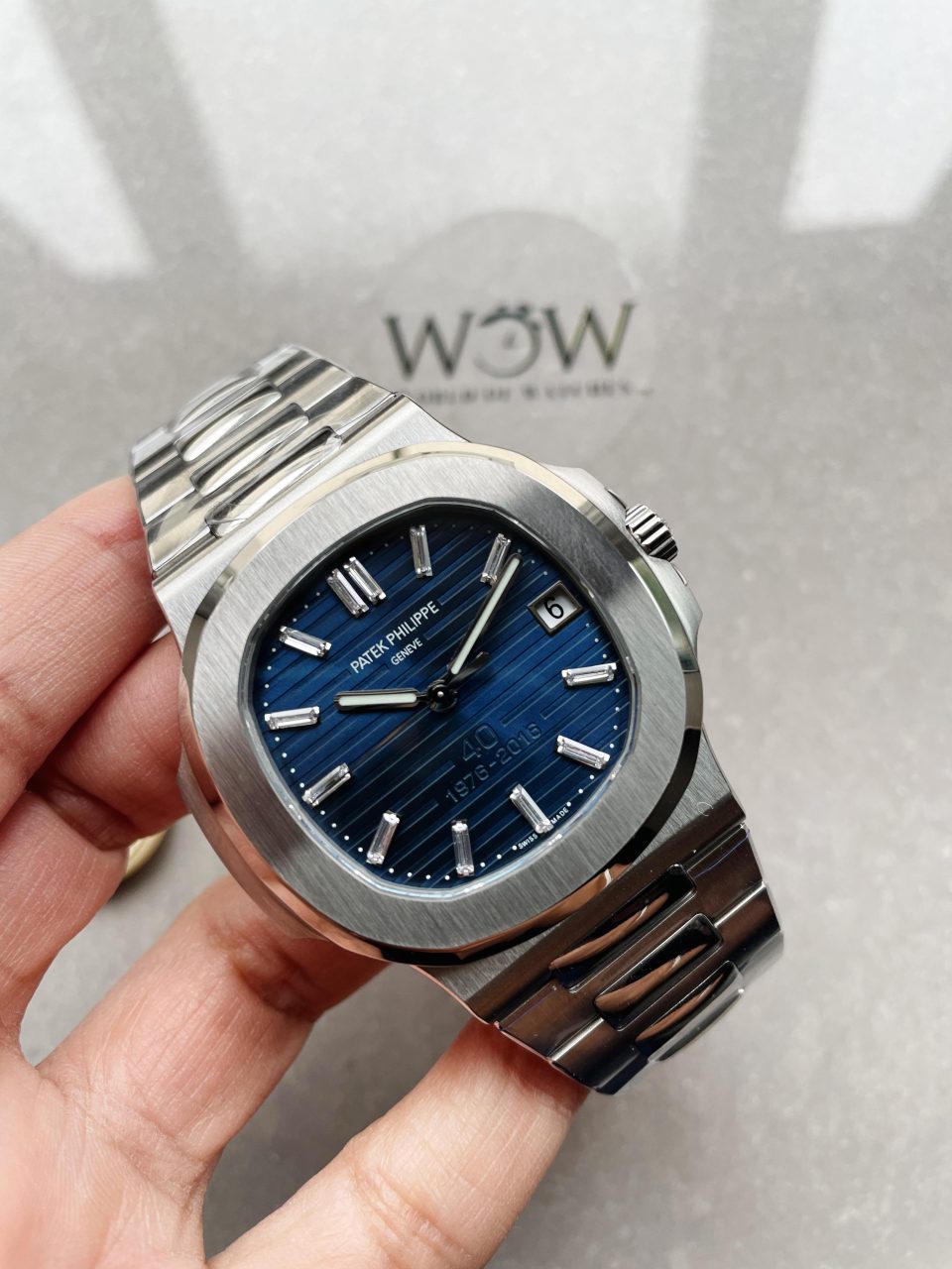 Replica PATEK PHILIPPE Nautilus 5711 40th Anniversary SS PPF 1:1 Best Edition Blue Dial on SS Bracelet A330