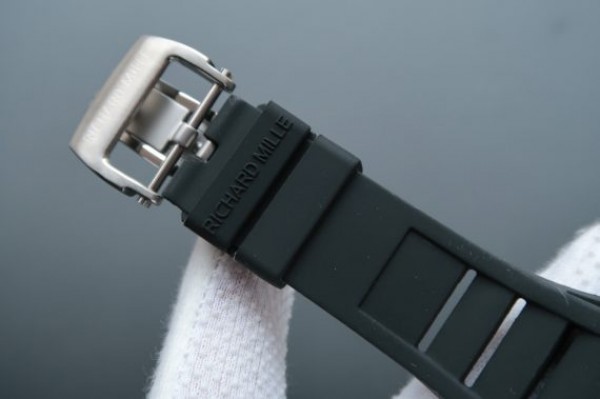 Replica Richard Mille RM038 SS Black Inner Bezel Skeleton Dial Black Rubber Strap Jap Quartz