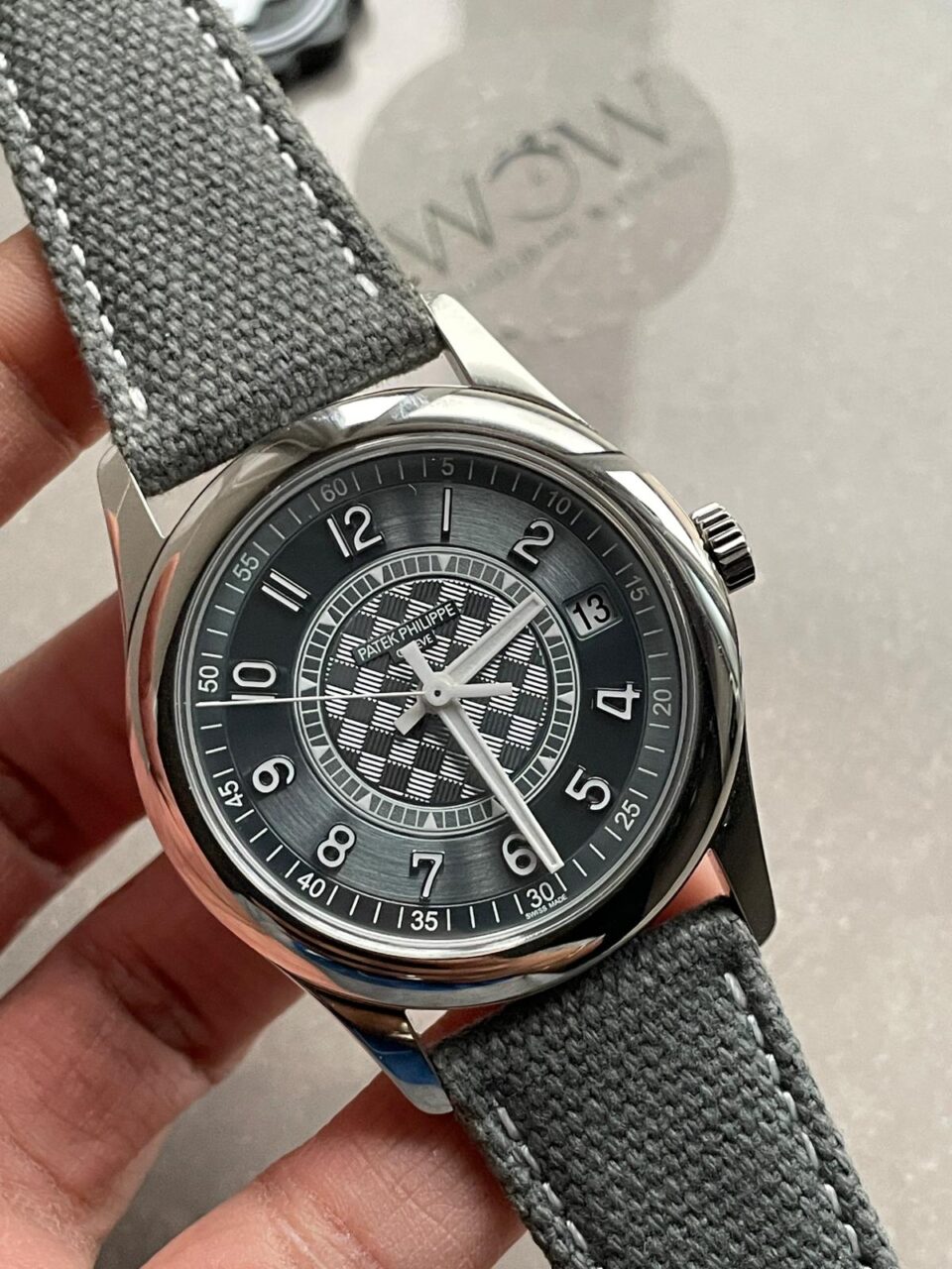 Replica PATEK PHILIPPE Calatrava 6007A-001 SS ZF 1:1 Best Edition Grey Dial on Grey Leather Strap A324CS