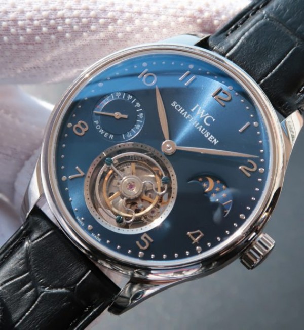Replica IWC Portuguese Tourbillon Power Reserve Moonphase Blue Dial