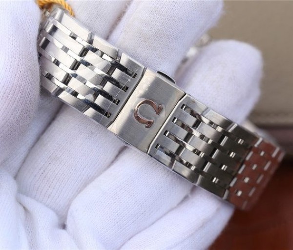 Replica Omega OMF De Ville Chronograph 42mm Black Dial SS Bracelet A9300