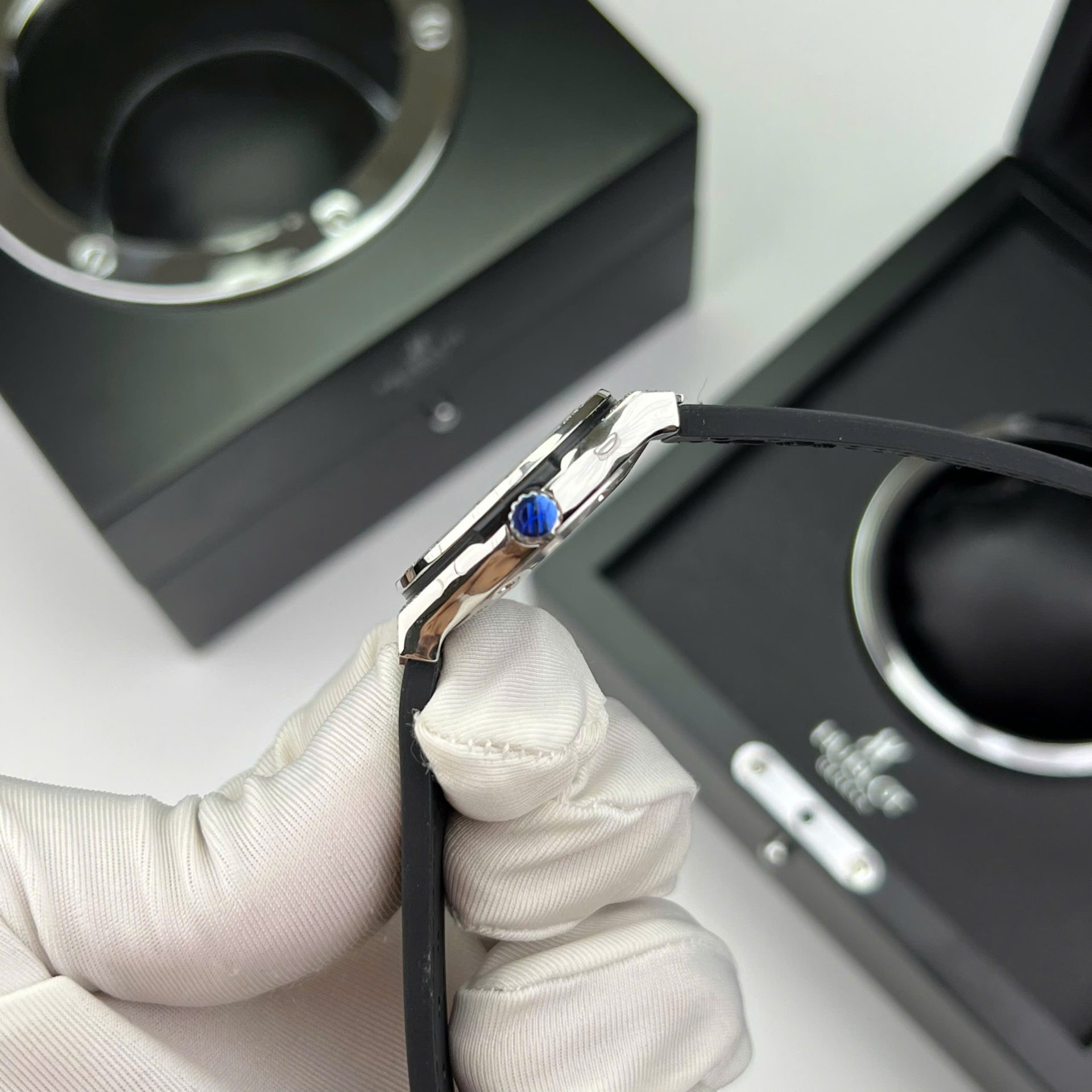 Hublot Classic Fusion Titanium Green Replica Watch Custom Moissanite Diamonds 33mm