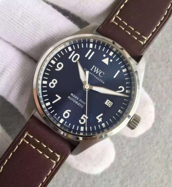Replica IWC MKF Mark XVIII Le Petit Prince Blue Dial Leather Strap A2892