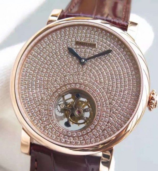 Replica Cartier Rotonde De Cartier Tourbillon RG Diamonds Dial