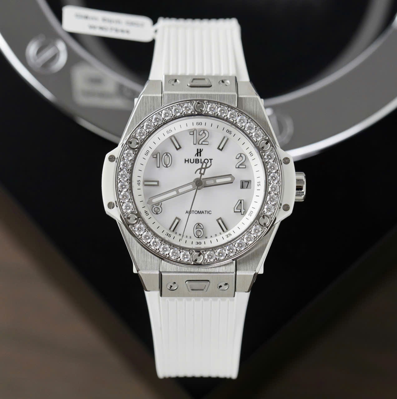 Hublot Big Bang One Click Titanium Customs Moissanite Diamonds Bezel Replica Watch 39mm