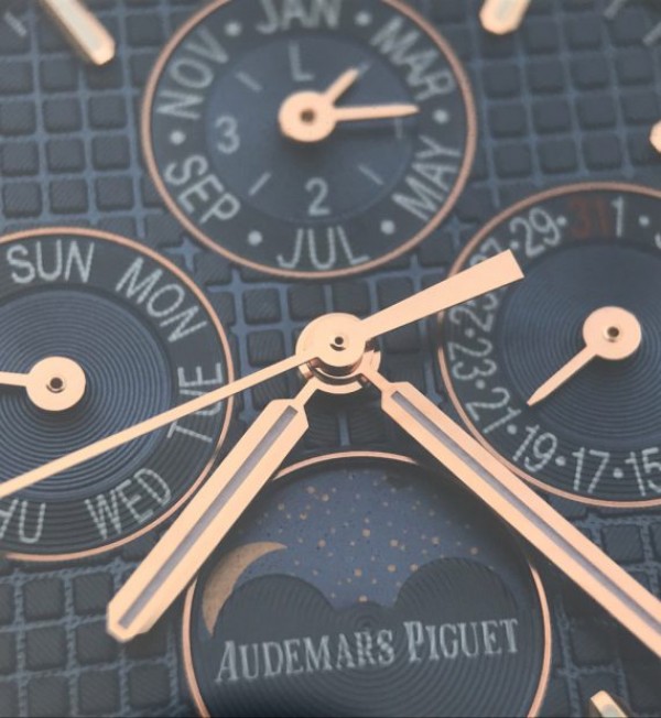 Replica Audemars Piguet JF Royal Oak 41mm 26574 RG Blue Dial Leather Strap A5134