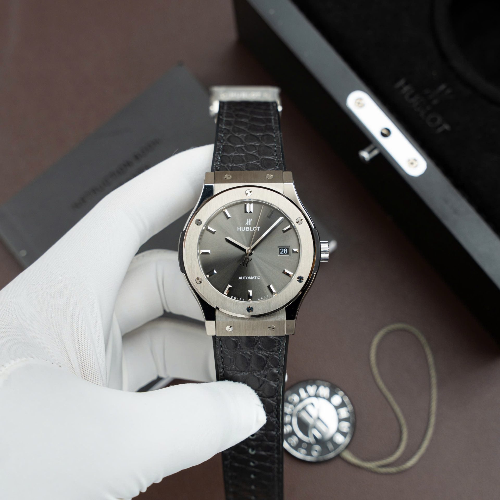 Hublot Classic Fusion Titanium Gray Copies Watches Movement SW300 Weight 84 Gram Custom 42mm