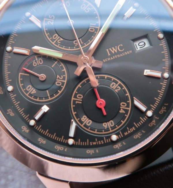 IWC Ingenieur Chrono RG IW3807 Black Dial Leather Strap
