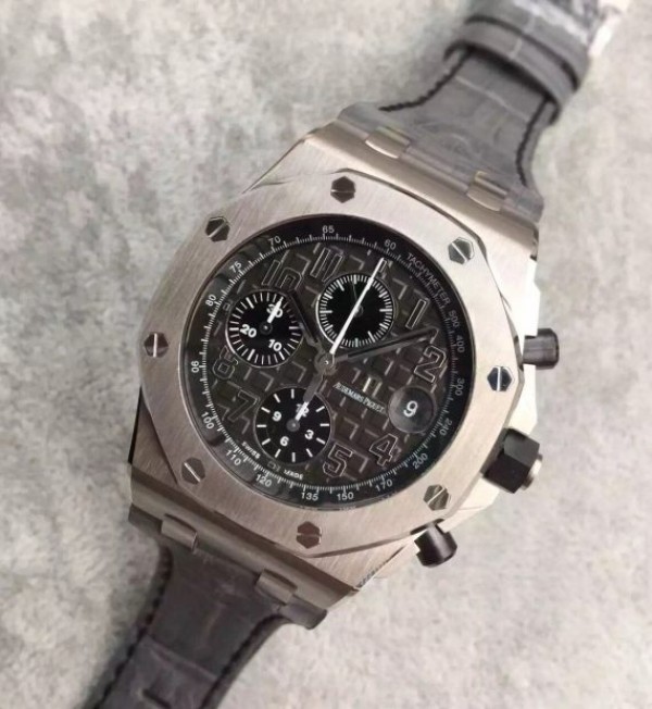 Replica Audemars Piguet JF Royal Oak Offshore Gray Theme Gray Leather Strap A3126