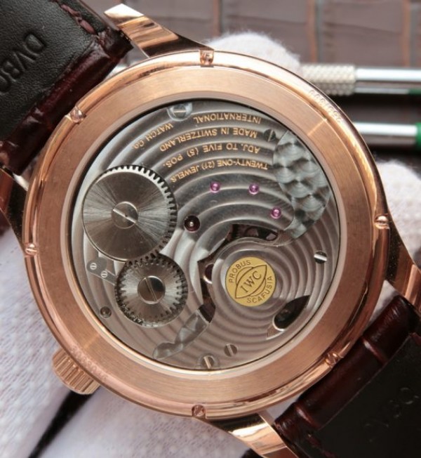 Replica IWC Portuguese Tourbillon Power Reserve Moonphase RG Markers Black Dial