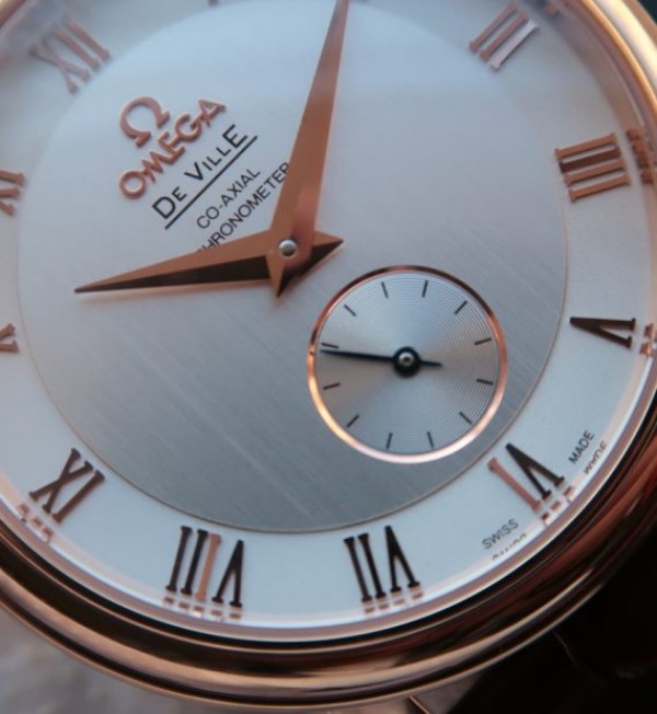 Replica Omega MKF De Ville 39mm RG Co-Axial White Dial Brown Leather Strap A2202