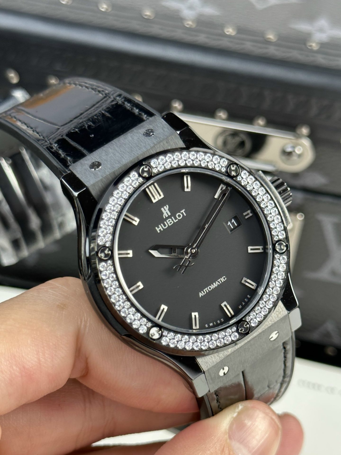 Hublot Classic Fusion Ceramic Replica Watch With Stone Swarovski Refined 42mm