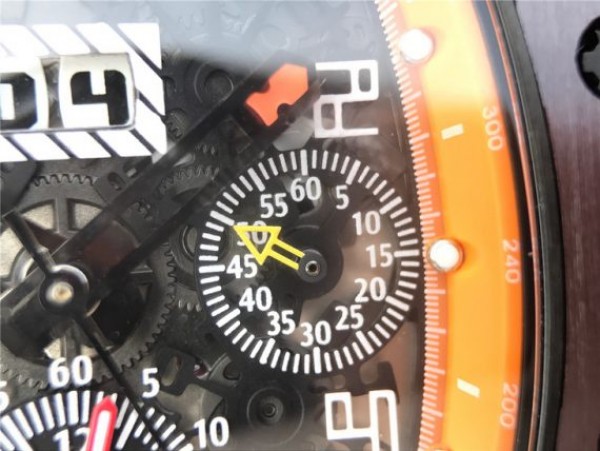 Replica Richard Mille RM011 Felipe Massa RG Chrono Brown Skeleton Dial Orange Rubber Strap A7750
