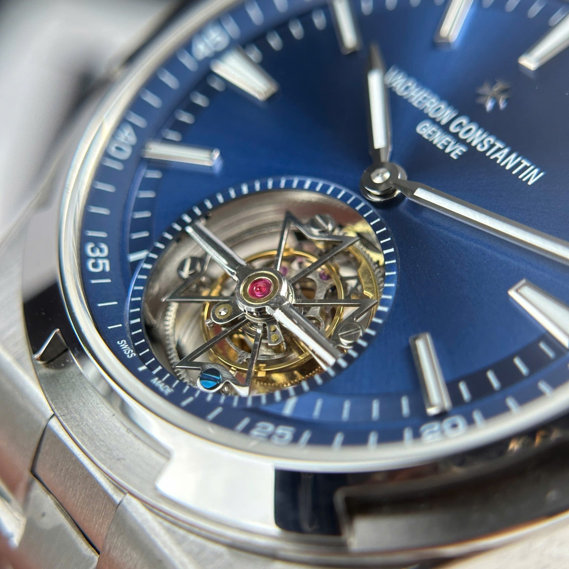 Vacheron Constantin Overseas 6000V Tourbillon Replica Watch Blue Dial 42.5mm