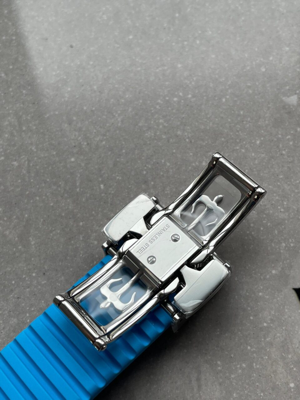 Replica PATEK PHILIPPE Aquanaut 5168G 42mm SS 3KF 1:1 Best Edition Black Dial on Light Blue Rubber Strap A324 V2