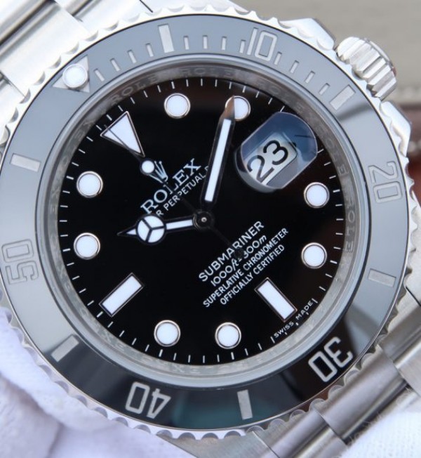 Replica Rolex Submariner 116610 LN Black Ceramic V7 Noob A3135