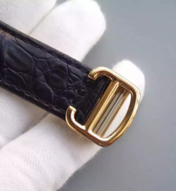 Replica Cartier Rotonde De Cartier Tourbillon YG Leather Strap