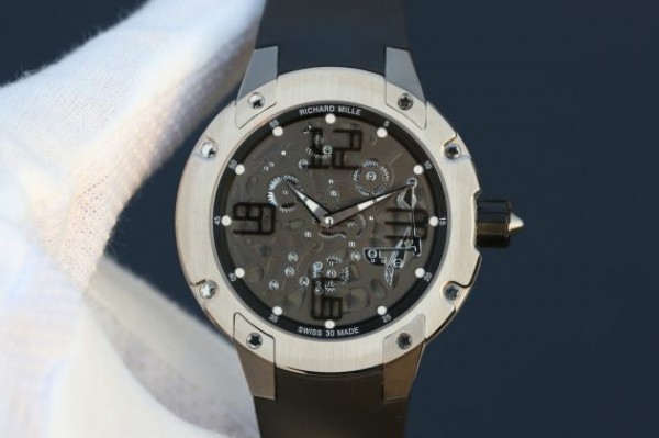 Replica Richard Mille RM033 Titanium SF Arabic Markers Dial Black Rubber Strap Micro-Rotor Movement