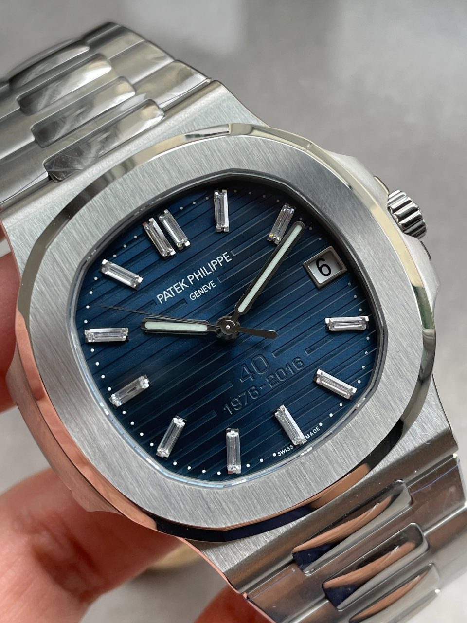 Replica PATEK PHILIPPE Nautilus 5711 40th Anniversary SS PPF 1:1 Best Edition Blue Dial on SS Bracelet A330