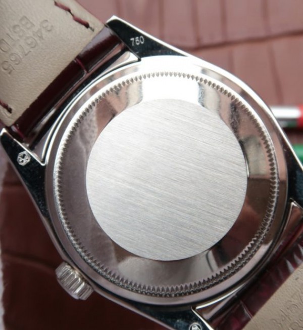 Replica Rolex Day-Date 36mm 118139-L Red Dial Stick Markers Brown Leather Strap A2836
