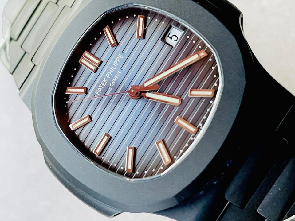 Replica PATEK PHILIPPE Nautilus 5711 ppf 1:1 Best Edition Black Dial on Black Bracelet A324 V2