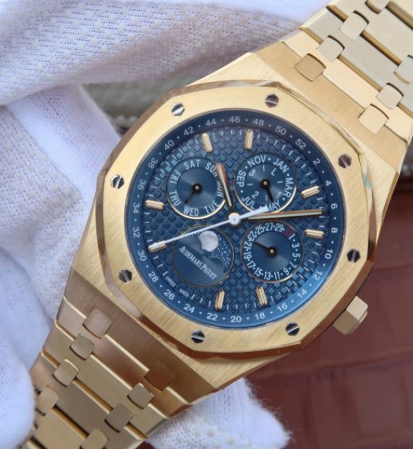 Replica Audemars Piguet JF Royal Oak 41mm 26574 YG Blue Dial White Hand A5134
