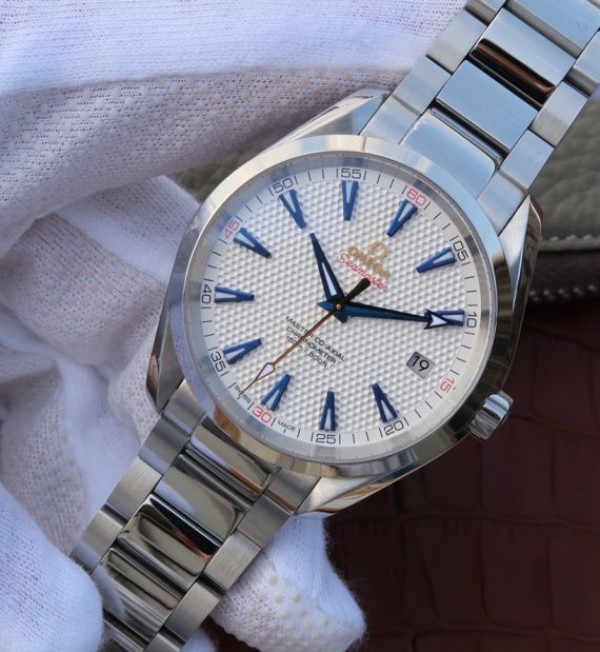 Replica Omega Seamaster 150M Ryder Cup White Textured Dial SS Bracelet A8500