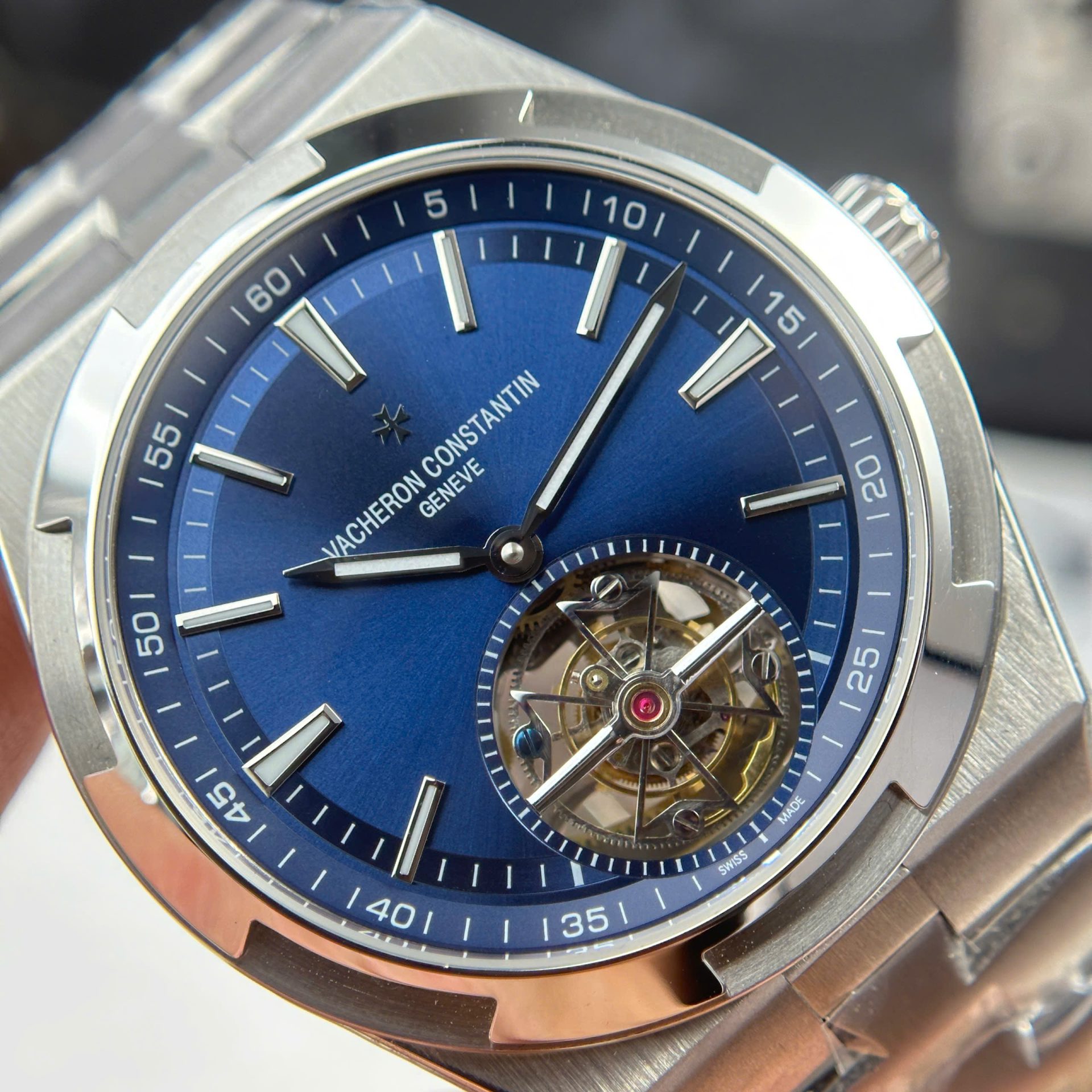 Vacheron Constantin Overseas 6000V Tourbillon Replica Watch Blue Dial 42.5mm
