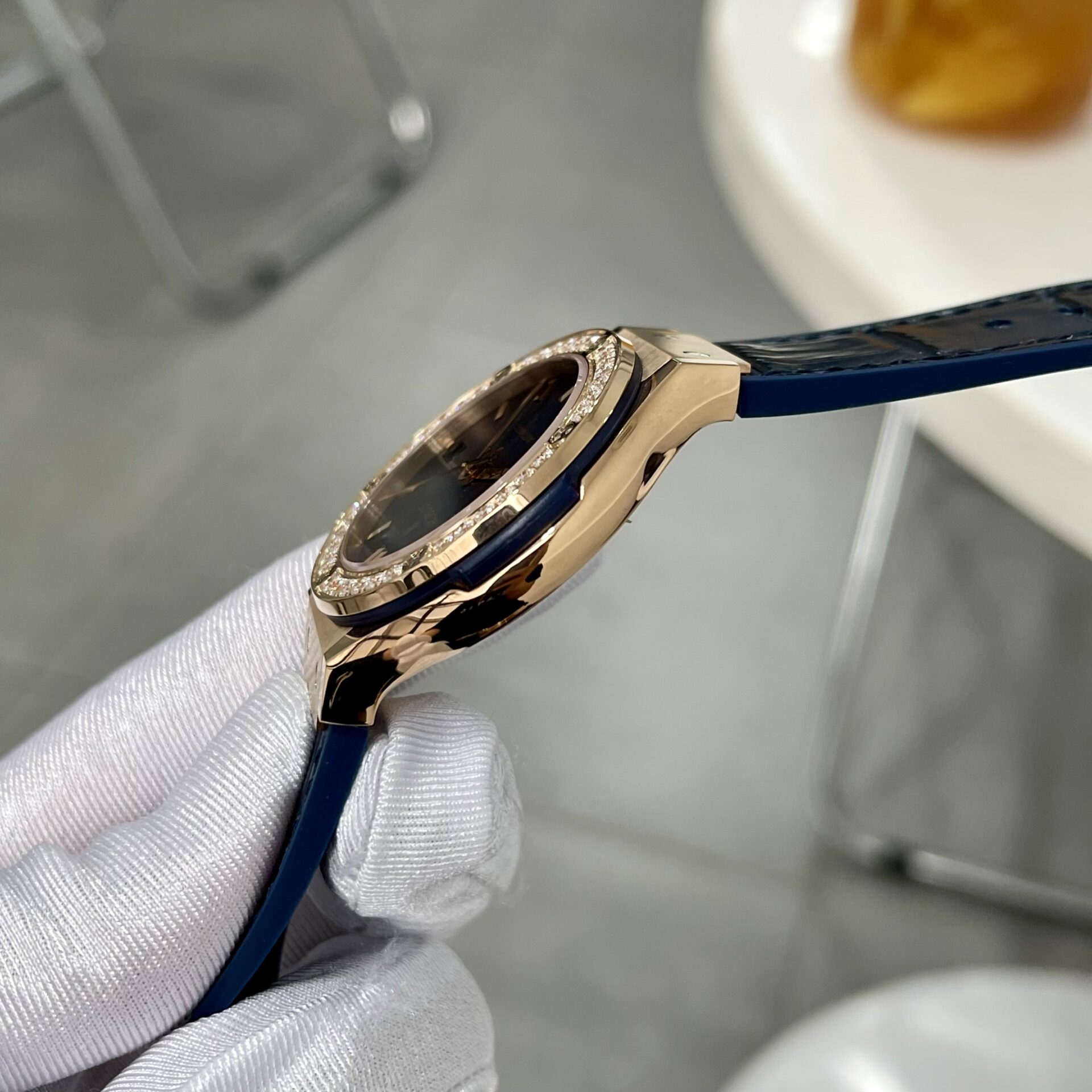 Hublot Classic Fusion King Gold Blue Replica Watch HB Factory 38mm