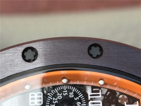 Replica Richard Mille RM011 Felipe Massa RG Chrono Brown Skeleton Dial Orange Rubber Strap A7750