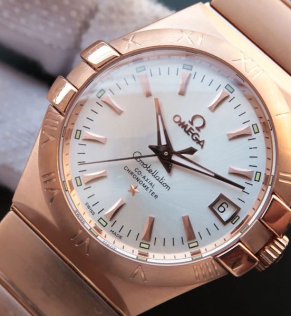 Replica Omega V6 Constellation 123.20.35 RG Case White Dial