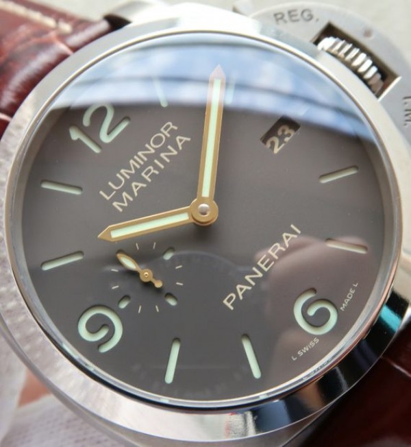 Replica Panerai VSF PAM351 Titanium Brown Leather Strap P.9000