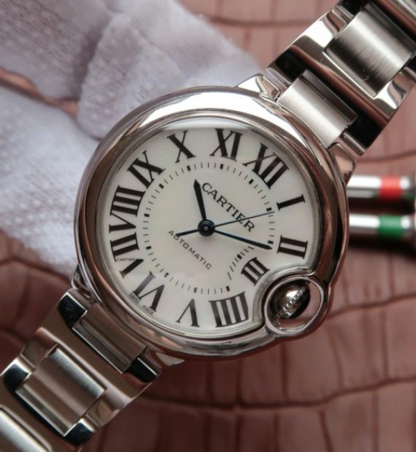 Replica Cartier Ballon Bleu 33mm SS White MOP Dial SS Bracelet