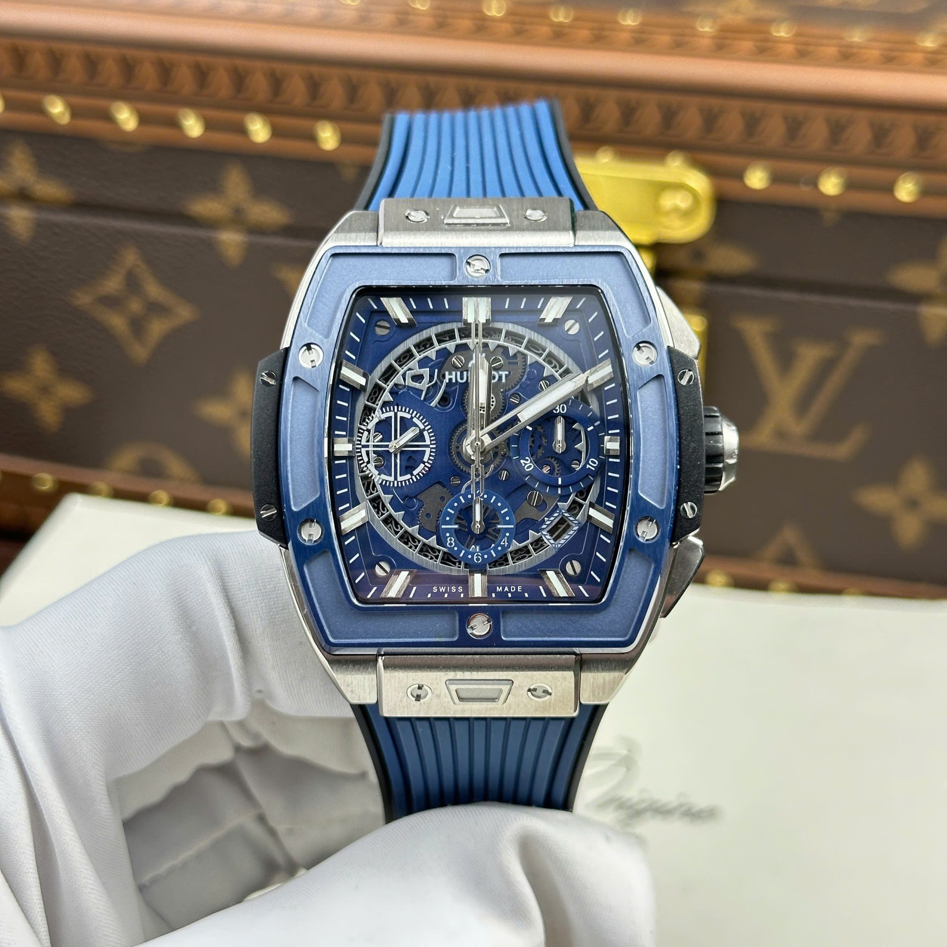Hublot Spirit Of Big Bang Titanium Replica Watch Bezel Blue BBF Factory 42mm