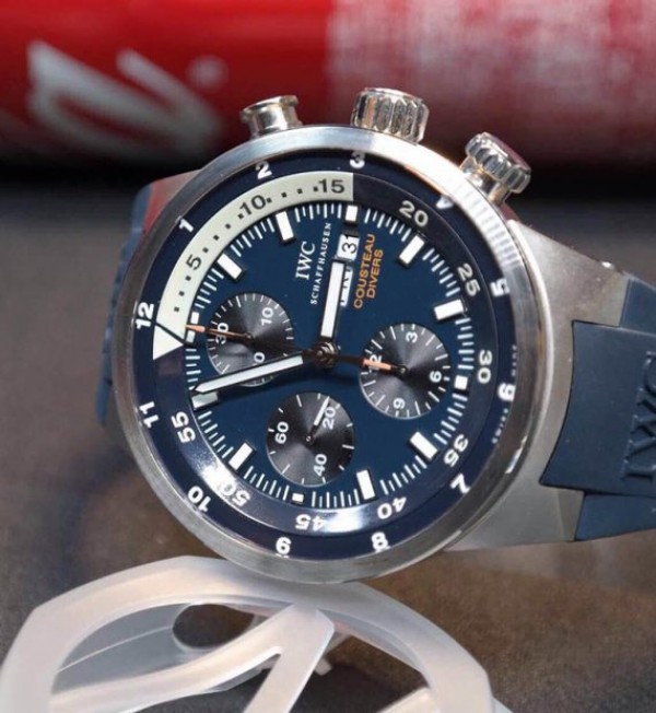 Replica IWC Aquatimer Chronograph Cousteau Divers Blue Dial
