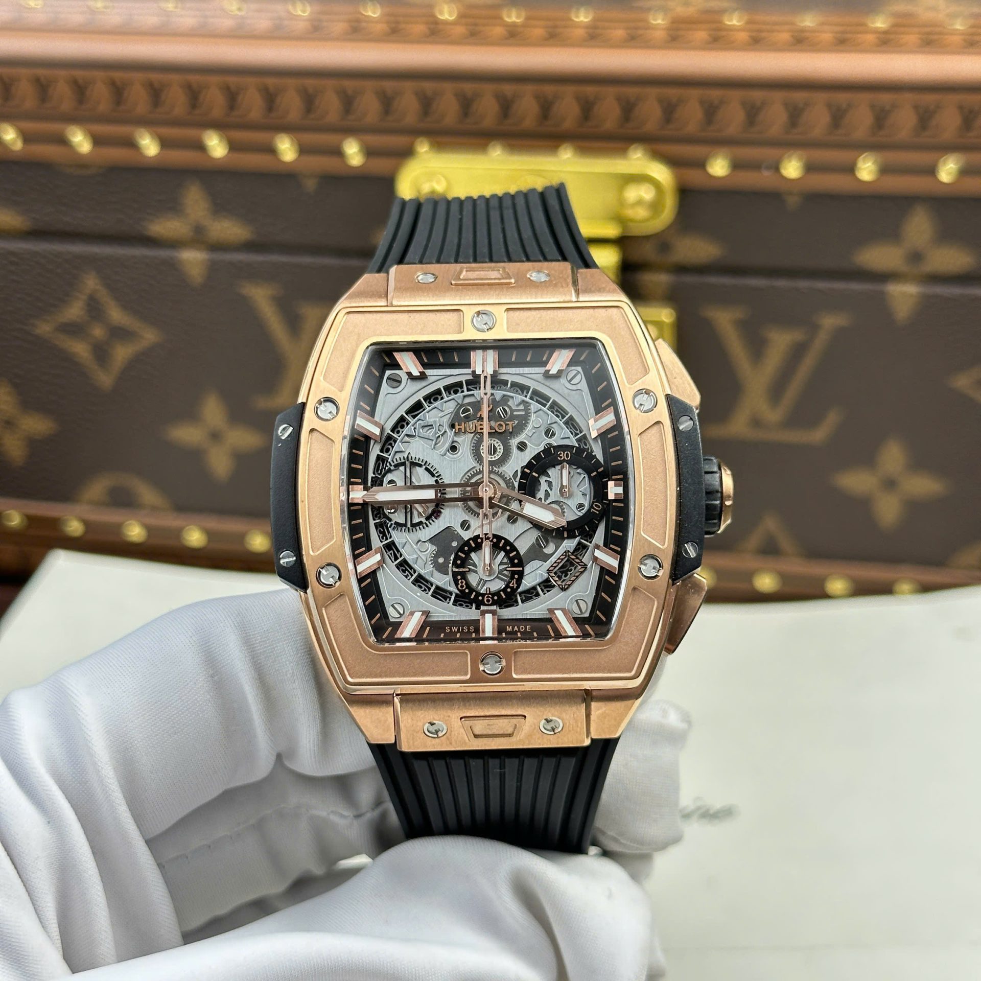 Hublot Spirit Of Big Bang King Gold Replica Watches Dial Gray BBF Factory 42mm