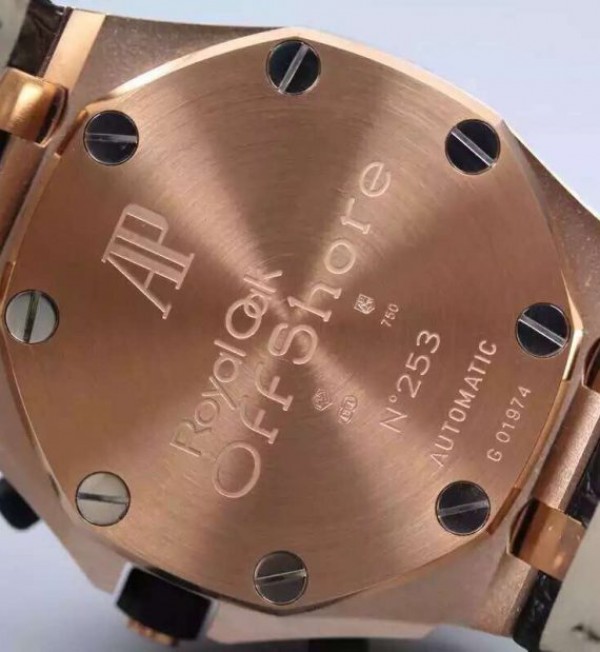Replica Audemars Piguet JF Royal Oak Offshore RG Full Paved Diamonds Leather Strap A7750