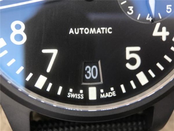 Replica IWC Big Pilot Real PR IW502001 Real Ceramic ZF V2 Black Calfskin Strap A51111