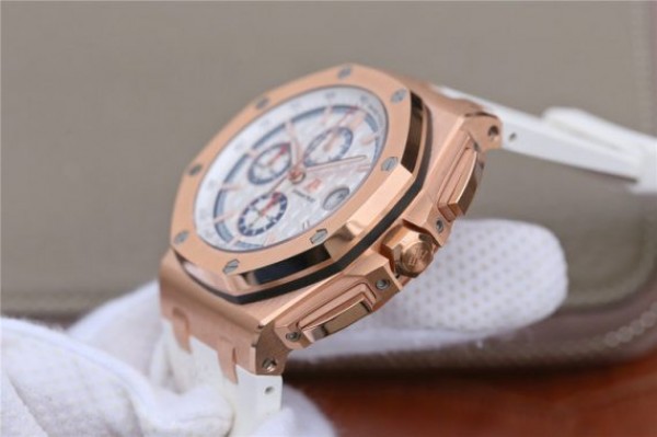 Replica Audemars Piguet Royal Oak Offshore 44mm RG Summer Edition JF White Rubber Strap A3126