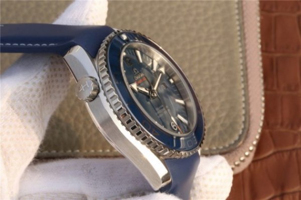Replica Omega Planet Ocean Professional Blue Liquidmetal Bezel 45mm OMF Rubber Strap A8500