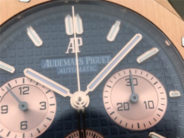 Replica Audemars Piguet Royal Oak Chronograph RG JHF Blue/RG Dial RG Bracelet A7750