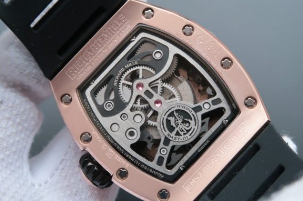 Replica Richard Mille RM057 Dragon Phoenix RG Case RG Dragon Dial Black Rubber Strap