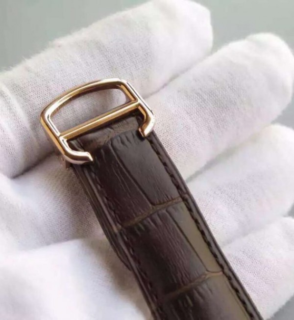 Replica Cartier Ballon Bleu Tourbillon YG Brown Leather Strap