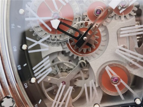 Replica Richard Mille RM018 Hommage a Boucheron SS Brown Skeleton Dial Black Rubber Strap 6T51
