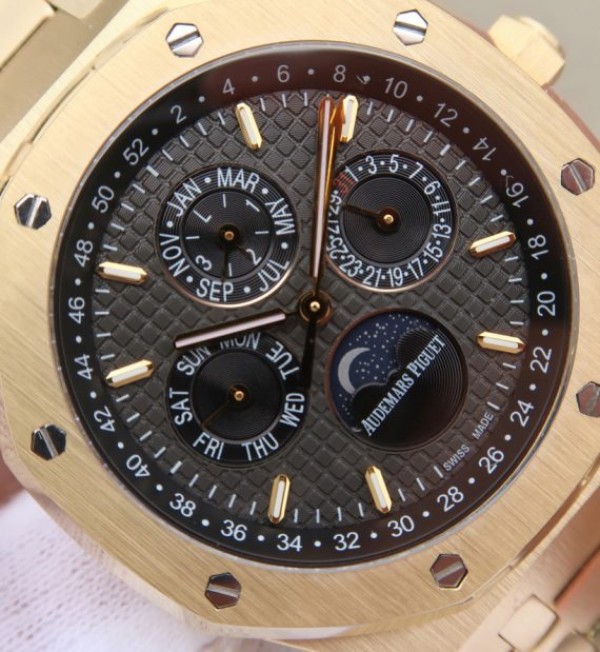 Replica Audemars Piguet JF Royal Oak 41mm 26574 YG Black Textured Dial A5134