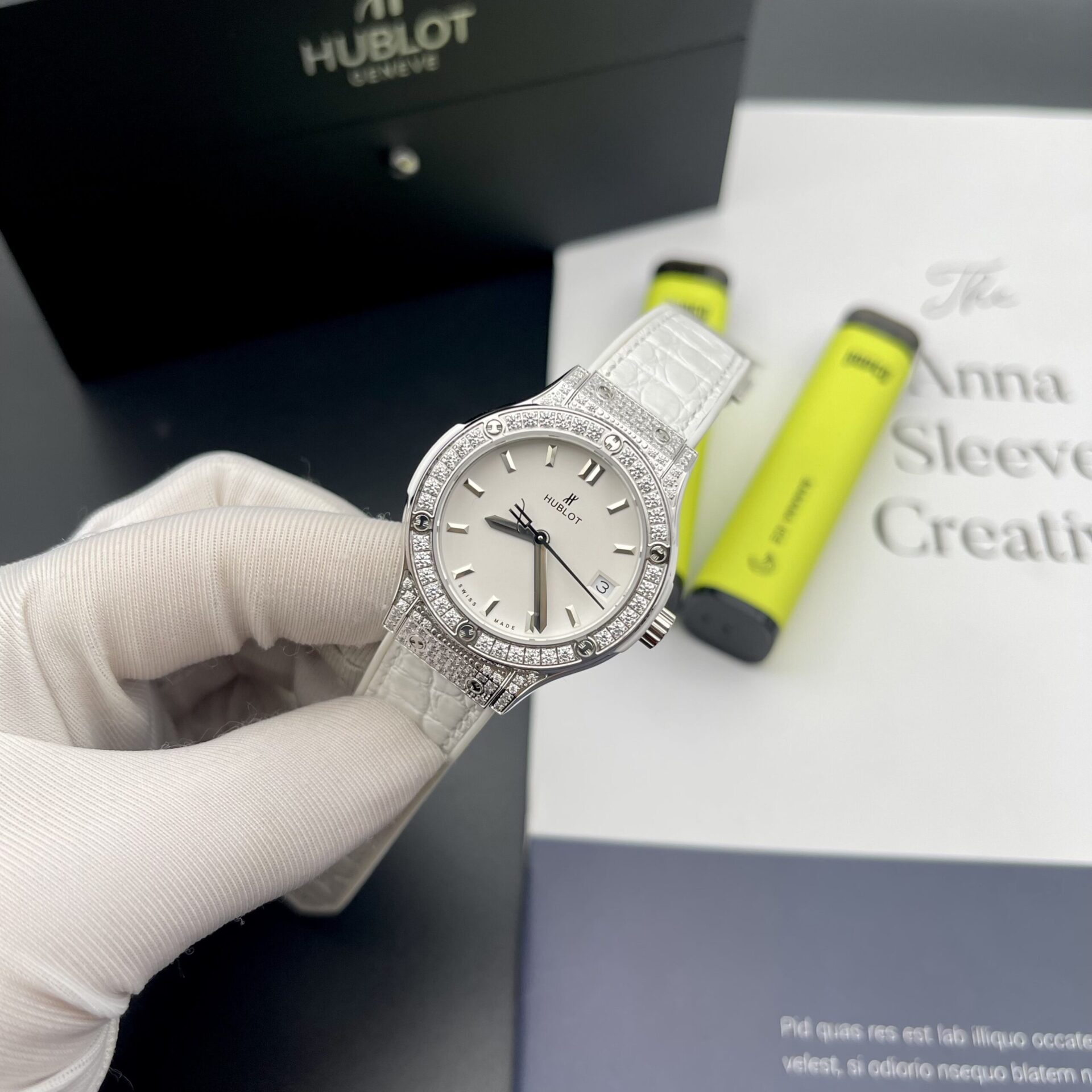 Hublot Replica Watches Classic Fusion Womens White Dial HB Factory 33mm