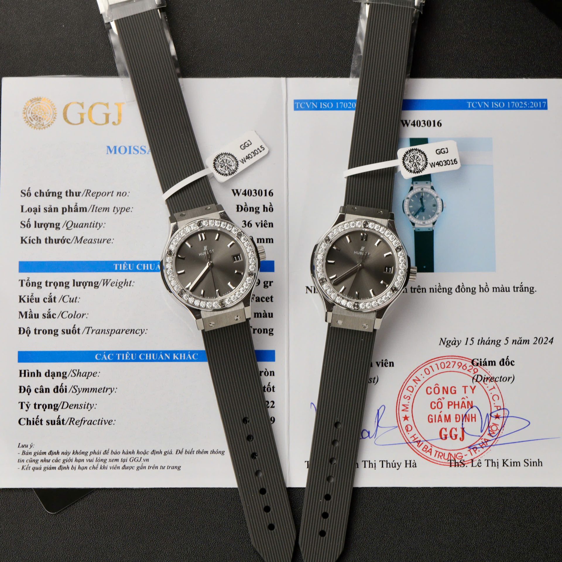 Hublot Classic Fusion Replica Watch Custom Moissanite Diamonds Gray 33mm