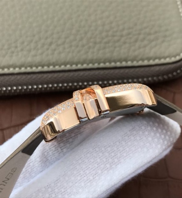 Replica Cartier High Jewelry Watches RG WJ306014 White Dial Brown Fabric Strap